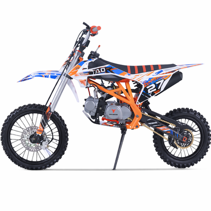 AT DB-T017 DB27 125cc Dirt Bike with 4-speed Manual Transmission, Kick start, Hydraulic Disc Brake! Big 17"/14" Wheels!