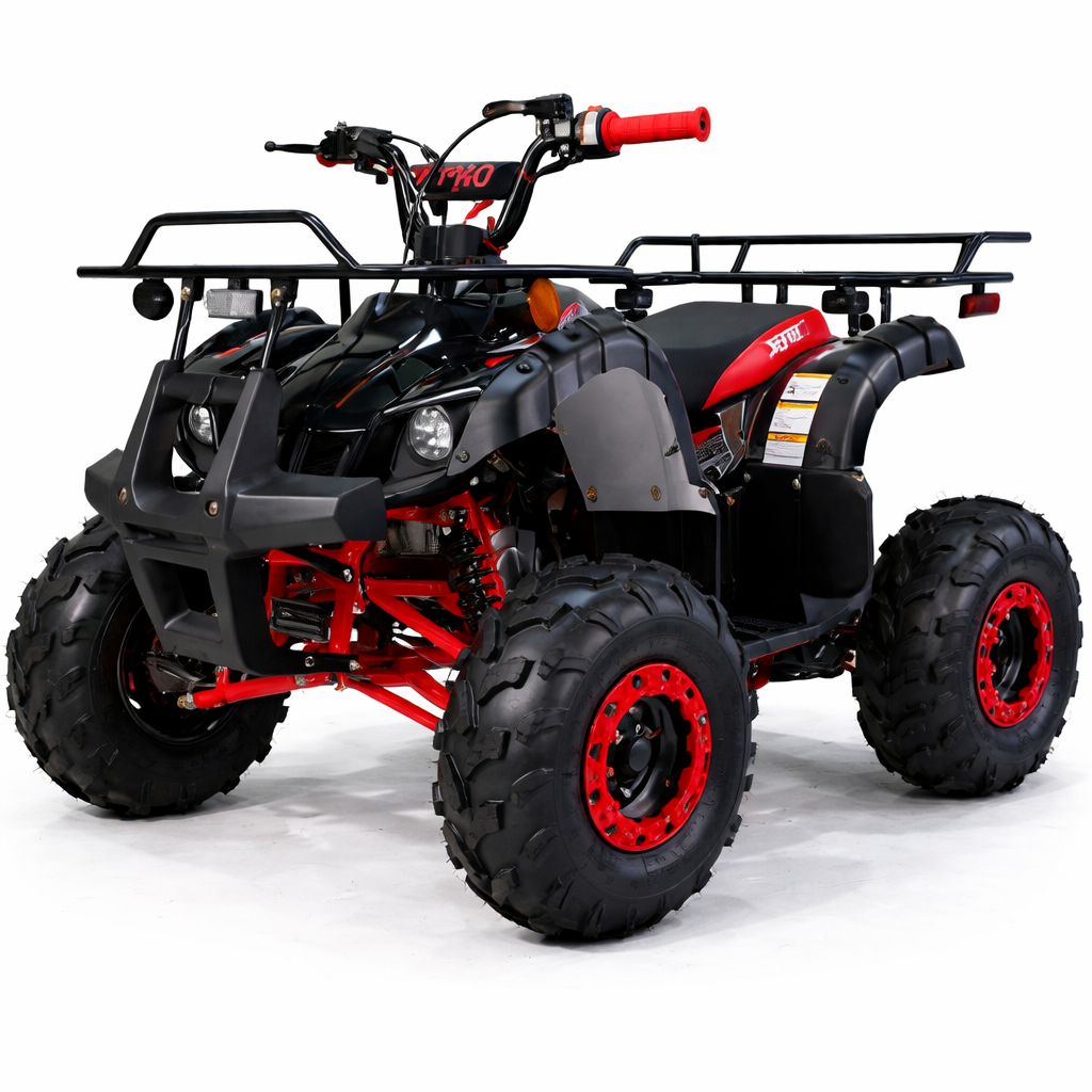 AT Hawk 125cc ATV with Automatic Transmission w/Reverse, LED Headlights, Remote Control! Big 19"/18"Tires!