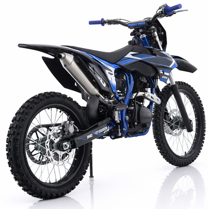AT Knight 250 Dirt Bike with LED Headlight, 5-Speed Manual Transmission, Electric/Kick Start! Big 21"/18" Wheels! Zongshen Brand Engine!