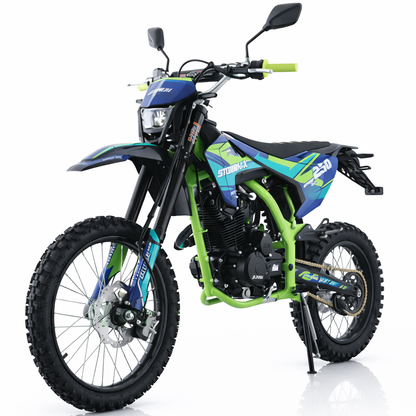 AT Storm DLX 250 Dirt Bike with All LED Lights and 5-Speed Manual Transmission,  Electric/Kick Start! Big 19"/16" Wheels! Zongshen Brand Engine!