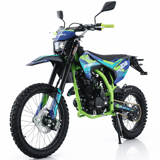 AT Storm DLX 250 Dirt Bike with All LED Lights and 5-Speed Manual Transmission,  Electric/Kick Start! Big 19"/16" Wheels! Zongshen Brand Engine!