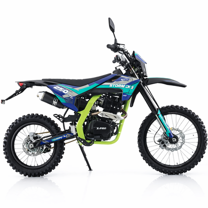 AT Storm DLX 250 Dirt Bike with All LED Lights and 5-Speed Manual Transmission,  Electric/Kick Start! Big 19"/16" Wheels! Zongshen Brand Engine!
